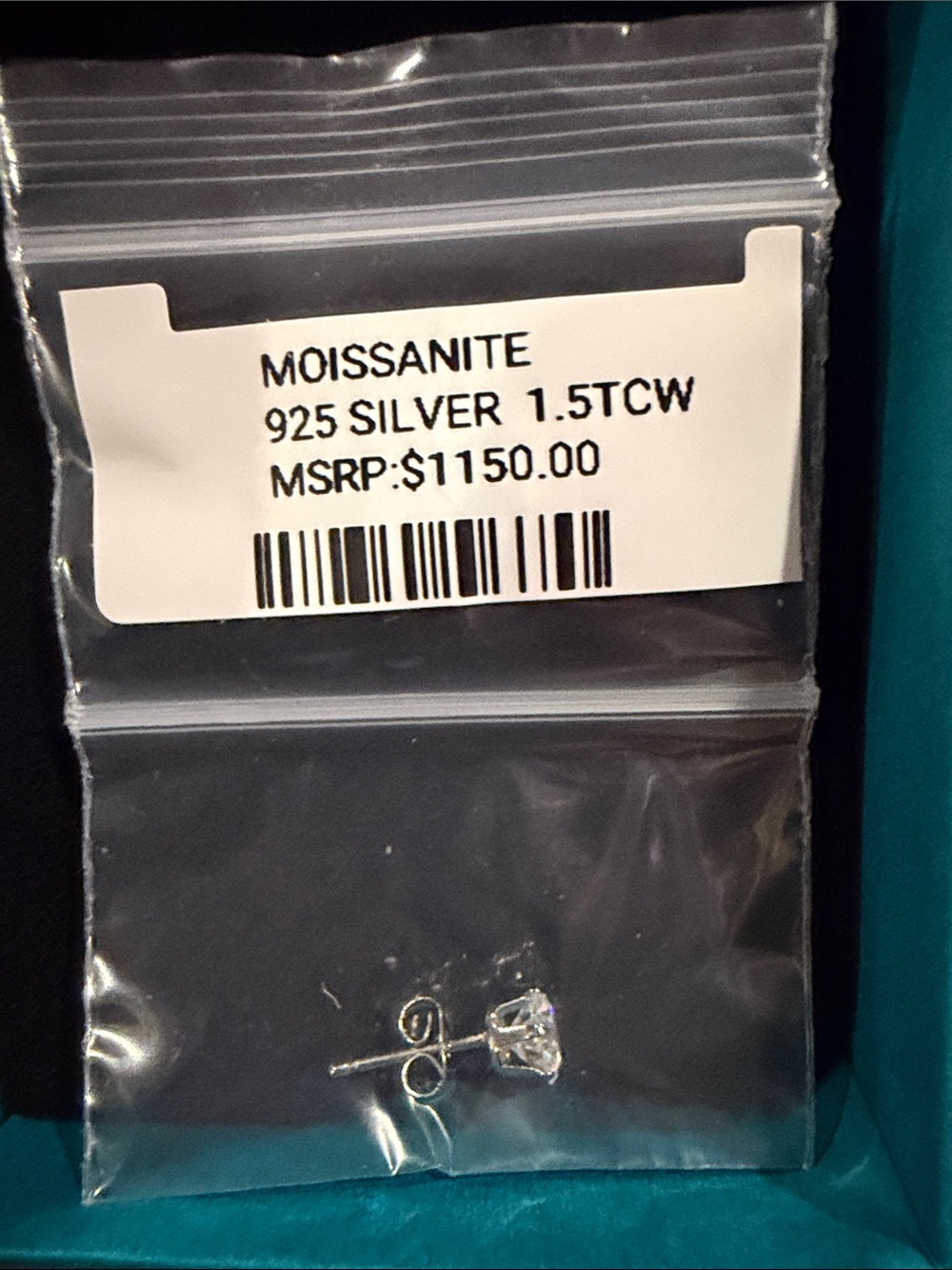 Classic Round 1.5TCW Moissanite Stud Earrings - Women Jewelry - Picture 4 of 4